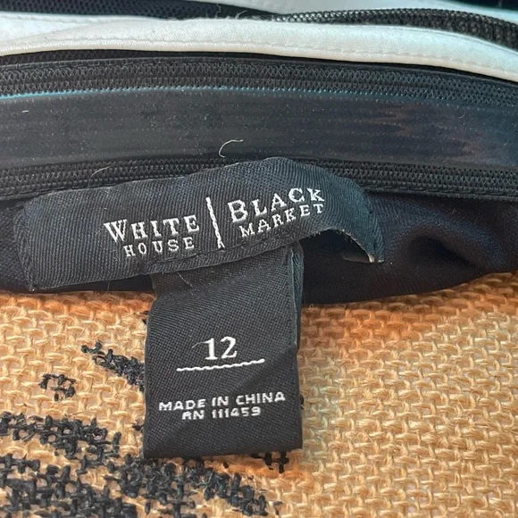 EUC WHBM Black Mesh Dress with White to Gray Ombré Stripes - Picture 5 of 8